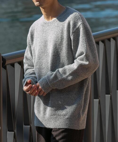 URBAN RESEARCH ROSSO MEN（アーバンリサーチロッソメン）の「ブークレストレッチクルーニット（ニット/セーター・メンズ・オレンジ/イエロー/カーキ/ブラック/グレー系その他/グレー/ブルー・SMALL/MEDIUM/LARGE/X-LARGE）」の9枚目の写真