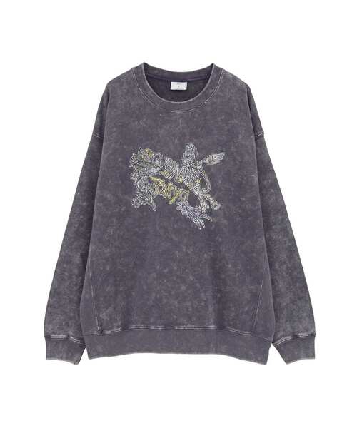 CONVERSE TOKYO（コンバーストウキョウ）の「FLOWER TIGER LOGO SWEAT（スウェット・レディース・パープル/ブラック/ブルー・SMALL/MEDIUM）」の3枚目の写真