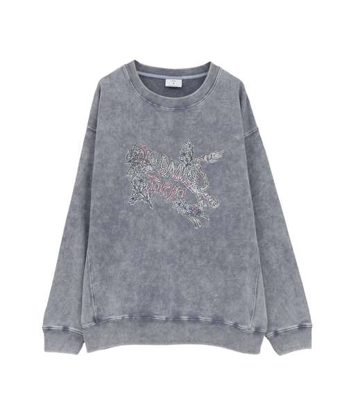 CONVERSE TOKYO（コンバーストウキョウ）の「FLOWER TIGER LOGO SWEAT（スウェット・レディース・パープル/ブラック/ブルー・SMALL/MEDIUM）」の2枚目の写真