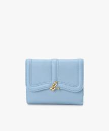 【未使用】agnes b. 3つ折り財布　レザー　ブルー　ava ミニウォレット 未使用】agnes b. 3つ折り財布 レザー ブルー ava ミニ