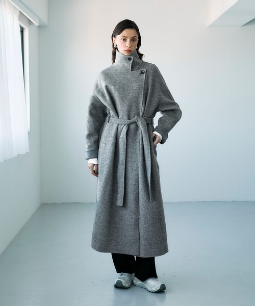 N.O.R.C（ノーク）の「ジーロンウールシルクネップリバーコート（その他アウター・レディース・グレー/ベージュ・L/M/S）」の5枚目の写真