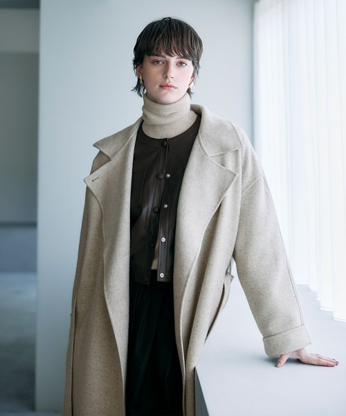 N.O.R.C（ノーク）の「ジーロンウールシルクネップリバーコート（その他アウター・レディース・グレー/ベージュ・L/M/S）」の13枚目の写真