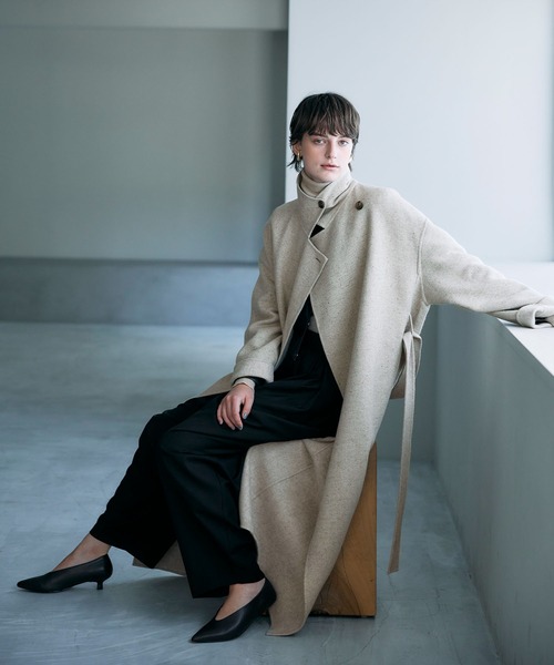 N.O.R.C（ノーク）の「ジーロンウールシルクネップリバーコート（その他アウター・レディース・グレー/ベージュ・L/M/S）」の10枚目の写真