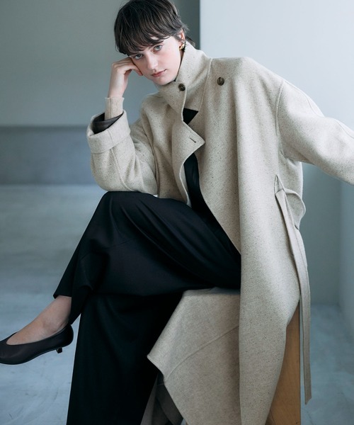 セール】ジーロンウールシルクネップリバーコート（その他アウター