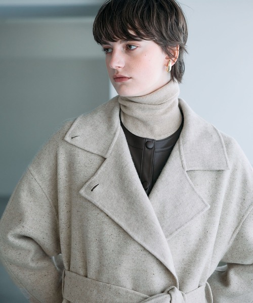 セール】ジーロンウールシルクネップリバーコート（その他アウター