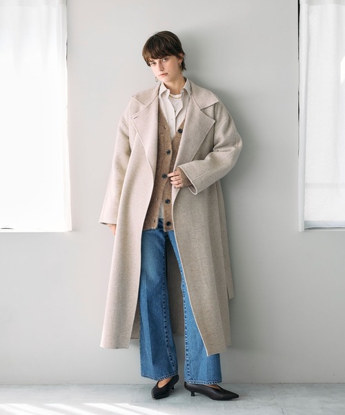 セール】ジーロンウールシルクネップリバーコート（その他アウター