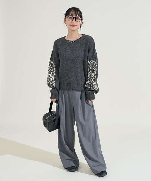 クローバー柄 ショート丈ニット（ニット/セーター）｜FREAK'S