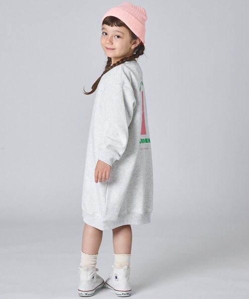 pairmanon（ペアマノン）の「【ぬくふわ】裏起毛 ガールズ  バックプリント スウェットワンピース（ワンピース・キッズ・ブラウン/イエロー/オートミール・150/90/100/110/120/130/140）」の9枚目の写真