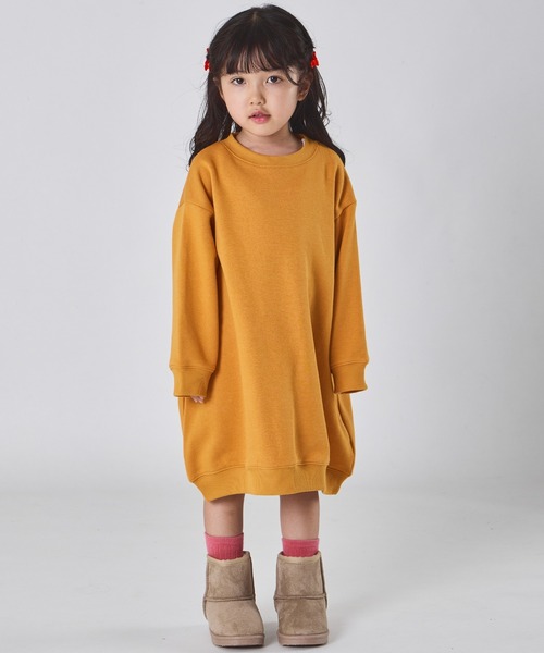 pairmanon（ペアマノン）の「【ぬくふわ】裏起毛 ガールズ  バックプリント スウェットワンピース（ワンピース・キッズ・ブラウン/イエロー/オートミール・150/90/100/110/120/130/140）」の12枚目の写真