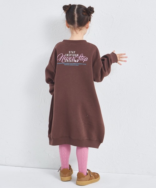 pairmanon（ペアマノン）の「【ぬくふわ】裏起毛 ガールズ  バックプリント スウェットワンピース（ワンピース・キッズ・ブラウン/イエロー/オートミール・150/90/100/110/120/130/140）」の17枚目の写真