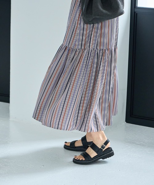 STYLE DELI(スタイルデリ)の「【LUXE】マルチストライプ柄ファスナーワンピース(ワンピース・レディース・ホワイト系・01/02)」の6枚目の写真