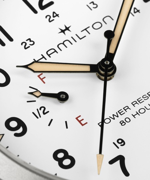 HAMILTON（ハミルトン）の「HAMILTON [ハミルトン] 腕時計 Khaki Field （カーキ フィールド） Power Reserve メカニカル 機械式 40MM ホワイト×グリーン（アナログ腕時計・メンズ・ホワイト・FREE）」の5枚目の写真