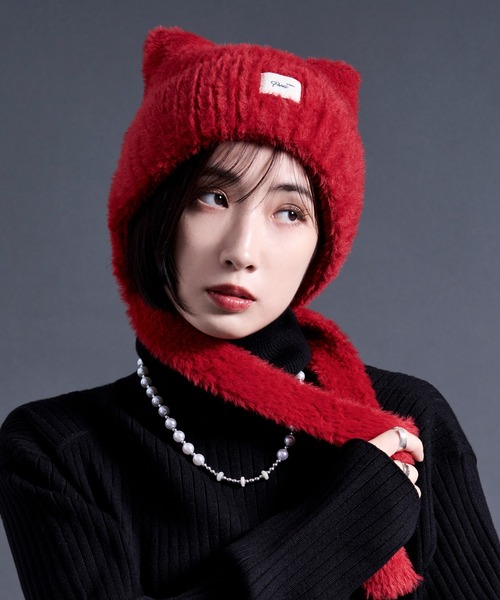 ネコミミニットビーニー（ニットキャップ/ビーニー）｜Ellno Loset