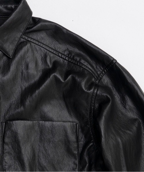 PRANK PROJECT（プランクプロジェクト）の「シンセティックレザーオーバーシャツ / Synthetic Leather Overshirt（シャツ/ブラウス・レディース・ブラウン/イエロー/ブラック・FREE）」の11枚目の写真