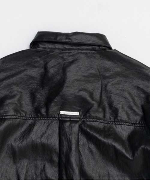 PRANK PROJECT（プランクプロジェクト）の「シンセティックレザーオーバーシャツ / Synthetic Leather Overshirt（シャツ/ブラウス・レディース・ブラウン/イエロー/ブラック・FREE）」の14枚目の写真