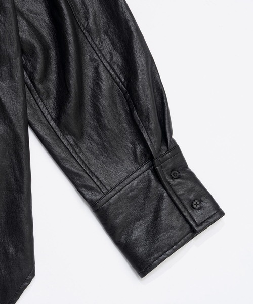 PRANK PROJECT（プランクプロジェクト）の「シンセティックレザーオーバーシャツ / Synthetic Leather Overshirt（シャツ/ブラウス・レディース・ブラウン/イエロー/ブラック・FREE）」の15枚目の写真