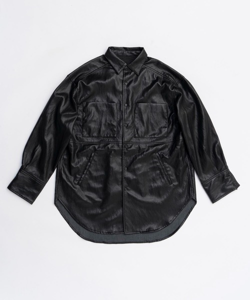 シンセティックレザーオーバーシャツ / Synthetic Leather Overshirt