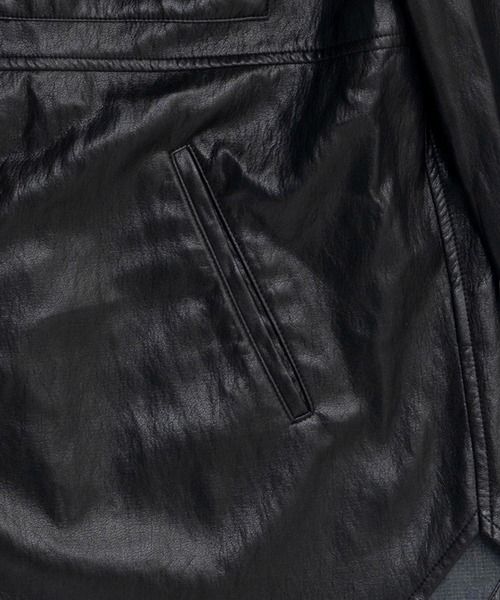 プランクプロジェクト　今季新作　レザーシャツジャケット シンセティックレザーオーバーシャツ / Synthetic Leather Overshirt