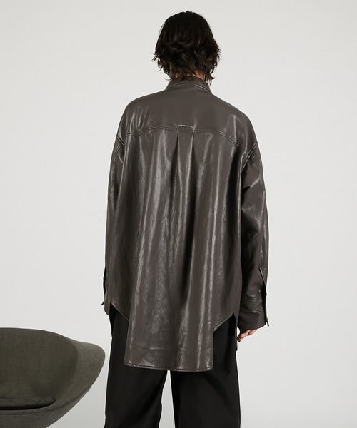 シンセティックレザーオーバーシャツ / Synthetic Leather Overshirt