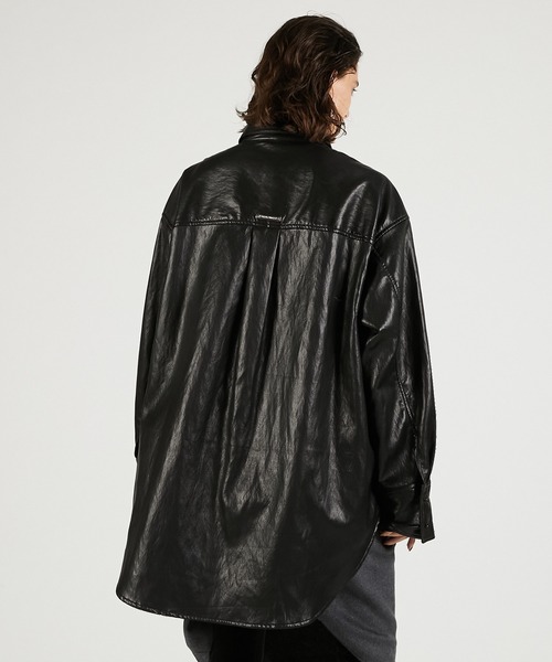 プランクプロジェクト　今季新作　レザーシャツジャケット シンセティックレザーオーバーシャツ / Synthetic Leather Overshirt