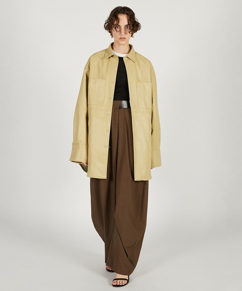 シンセティックレザーオーバーシャツ / Synthetic Leather Overshirt