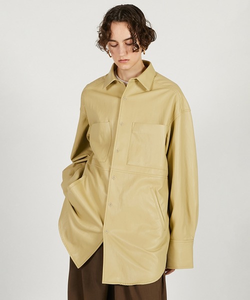 シンセティックレザーオーバーシャツ / Synthetic Leather Overshirt
