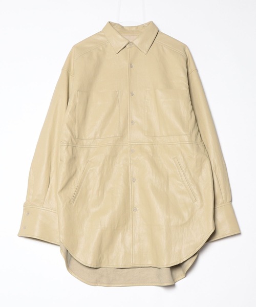 シンセティックレザーオーバーシャツ / Synthetic Leather Overshirt