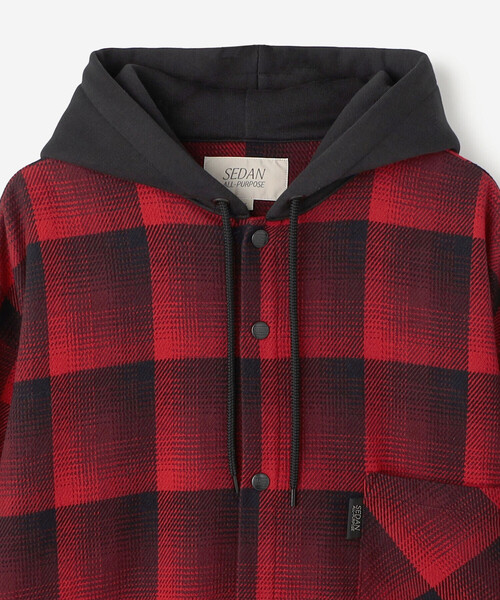 SEDAN ALL-PURPOSE | フランネル フードシャツ MEN（その他アウター