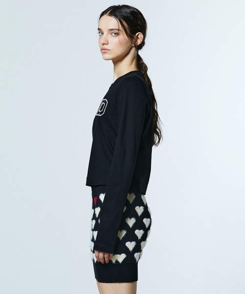 DOUBLE STANDARD CLOTHING（ダブルスタンダードクロージング）の「Dロゴ フライスロンT（Tシャツ/カットソー・レディース・オフホワイト/ブラック・FREE）」の4枚目の写真