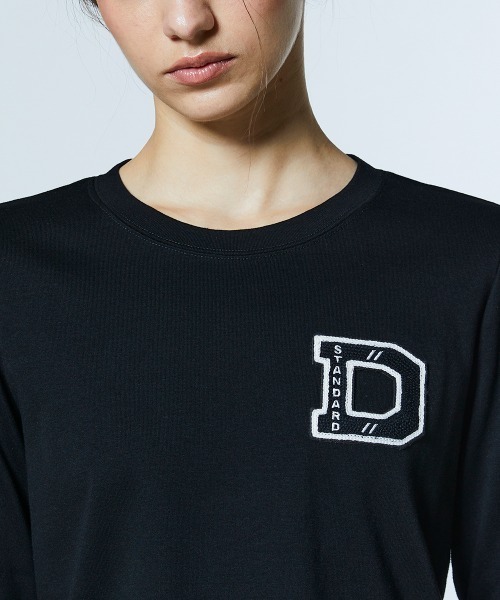 DOUBLE STANDARD CLOTHING（ダブルスタンダードクロージング）の「Dロゴ フライスロンT（Tシャツ/カットソー・レディース・オフホワイト/ブラック・FREE）」の6枚目の写真