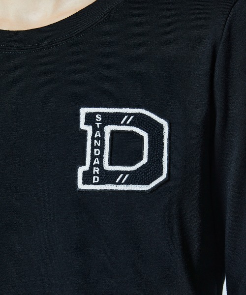 DOUBLE STANDARD CLOTHING（ダブルスタンダードクロージング）の「Dロゴ フライスロンT（Tシャツ/カットソー・レディース・オフホワイト/ブラック・FREE）」の7枚目の写真