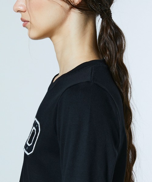 DOUBLE STANDARD CLOTHING（ダブルスタンダードクロージング）の「Dロゴ フライスロンT（Tシャツ/カットソー・レディース・オフホワイト/ブラック・FREE）」の8枚目の写真