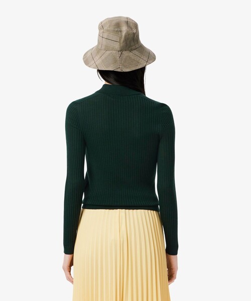 LACOSTE（ラコステ）の「3Dニッティングメリノウールポロセーター（ニット/セーター・レディース・ダークグリーン/ネイビー・36/38/34/40）」の6枚目の写真