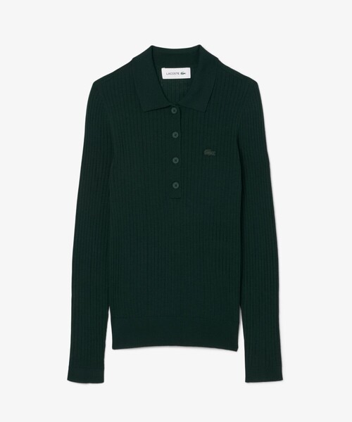 LACOSTE（ラコステ）の「3Dニッティングメリノウールポロセーター（ニット/セーター・レディース・ダークグリーン/ネイビー・36/38/34/40）」の5枚目の写真
