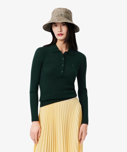 セール】3Dニッティングメリノウールポロセーター（ニット/セーター