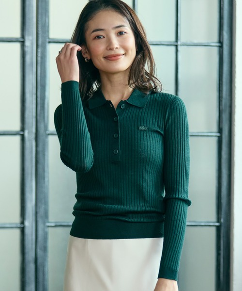 LACOSTE（ラコステ）の「3Dニッティングメリノウールポロセーター（ニット/セーター・レディース・ダークグリーン/ネイビー・36/38/34/40）」の22枚目の写真