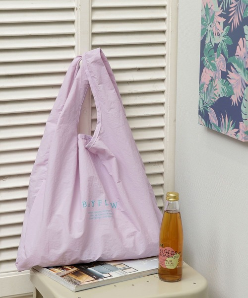 BAYFLOW（ベイフロー）の「[パッカブル可能]BFロゴエコバッグ（エコバッグ/サブバッグ・レディース・グレー/ブラック/カーキ/オリーブ/ブルー/ピンク/ホワイト/パープル/イエロー/オレンジ・0）」の7枚目の写真