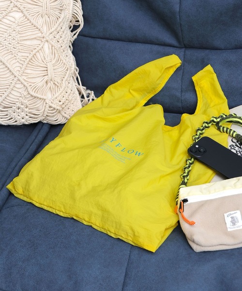 BAYFLOW（ベイフロー）の「[パッカブル可能]BFロゴエコバッグ（エコバッグ/サブバッグ・レディース・グレー/ブラック/カーキ/オリーブ/ブルー/ピンク/ホワイト/パープル/イエロー/オレンジ・0）」の8枚目の写真