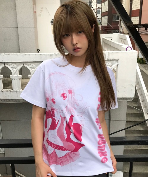 LUVISTRUE(ラヴイズトゥルー)の「SHUGO CHARA! GRAPHIC TEE(Tシャツ/カットソー・レディース・ブラック/ピンク・FREE)」の2枚目の写真