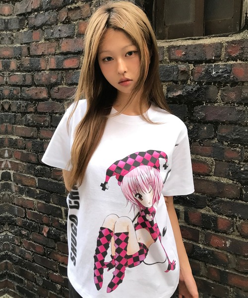 LUVISTRUE(ラヴイズトゥルー)の「SHUGO CHARA! GRAPHIC TEE(Tシャツ/カットソー・レディース・ブラック/ピンク・FREE)」の1枚目の写真