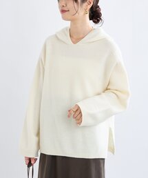 RIVE DROITE | 【フードがアクセントに】ウール100ホールガーメントフーディ(ニット/セーター)