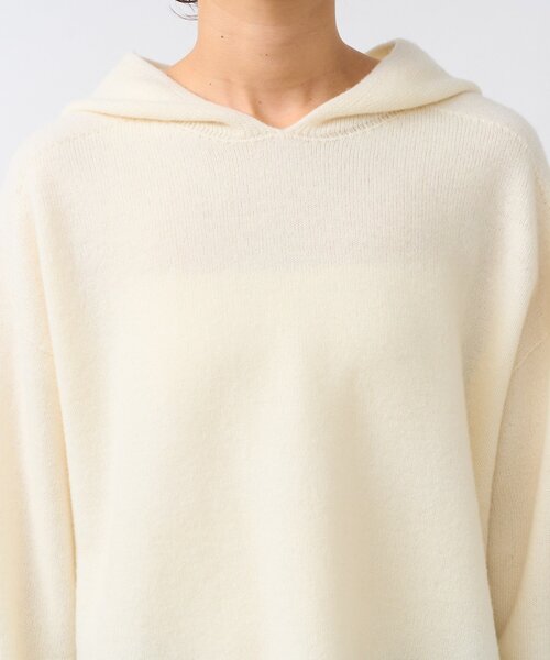 RIVE DROITE(リヴドロワ)の「【フードがアクセントに】ウール100ホールガーメントフーディ(ニット/セーター・レディース・チャコールグレー/オフホワイト・FREE)」の10枚目の写真