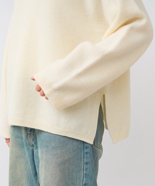 RIVE DROITE(リヴドロワ)の「【フードがアクセントに】ウール100ホールガーメントフーディ(ニット/セーター・レディース・チャコールグレー/オフホワイト・FREE)」の11枚目の写真