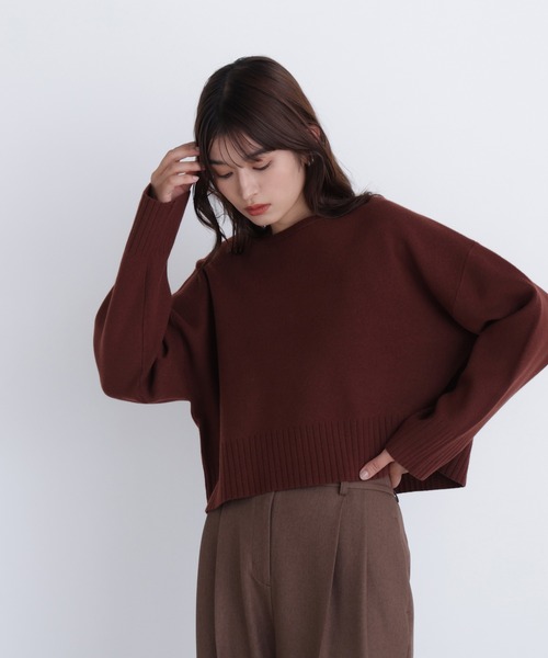 NATURAL BEAUTY BASIC（ナチュラルビューティーベーシック）の「◇【ちょうど、いい服】着れば納得！名品ジャガードニット（ニット/セーター・レディース・チャコールグレー/オフホワイト/ブルー/ダークブラウン・FREE）」の3枚目の写真