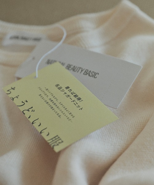 NATURAL BEAUTY BASIC（ナチュラルビューティーベーシック）の「◇【ちょうど、いい服】着れば納得！名品ジャガードニット（ニット/セーター・レディース・チャコールグレー/オフホワイト/ブルー/ダークブラウン・FREE）」の6枚目の写真