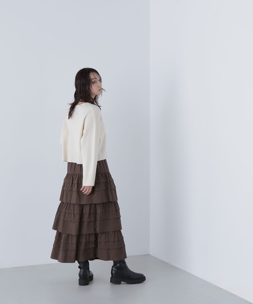 NATURAL BEAUTY BASIC（ナチュラルビューティーベーシック）の「◇【ちょうど、いい服】着れば納得！名品ジャガードニット（ニット/セーター・レディース・チャコールグレー/オフホワイト/ブルー/ダークブラウン・FREE）」の9枚目の写真