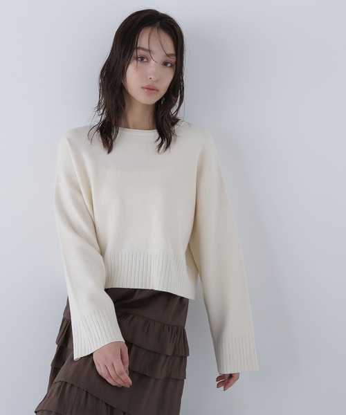 NATURAL BEAUTY BASIC（ナチュラルビューティーベーシック）の「◇【ちょうど、いい服】着れば納得！名品ジャガードニット（ニット/セーター・レディース・チャコールグレー/オフホワイト/ブルー/ダークブラウン・FREE）」の10枚目の写真