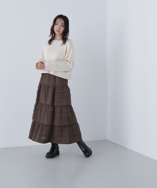 NATURAL BEAUTY BASIC（ナチュラルビューティーベーシック）の「◇【ちょうど、いい服】着れば納得！名品ジャガードニット（ニット/セーター・レディース・チャコールグレー/オフホワイト/ブルー/ダークブラウン・FREE）」の11枚目の写真