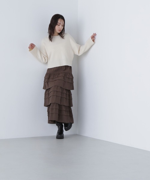 NATURAL BEAUTY BASIC（ナチュラルビューティーベーシック）の「◇【ちょうど、いい服】着れば納得！名品ジャガードニット（ニット/セーター・レディース・チャコールグレー/オフホワイト/ブルー/ダークブラウン・FREE）」の13枚目の写真