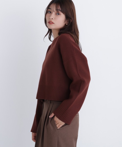 NATURAL BEAUTY BASIC（ナチュラルビューティーベーシック）の「◇【ちょうど、いい服】着れば納得！名品ジャガードニット（ニット/セーター・レディース・チャコールグレー/オフホワイト/ブルー/ダークブラウン・FREE）」の15枚目の写真